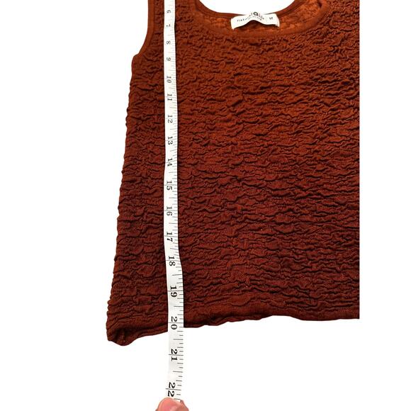 Natural Life Danielle Square Neck Tank Coffee Brown Bubble Texture, M - Picture 5 of 7